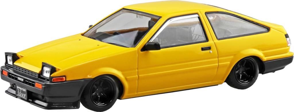 Aoshima Bunka Kyozaisha Raku Plastikový Snap Kit Toyota Sprinter Trueno Custom Žlutý Plastový Model 1/32 č.11CU-YW Barevně kódovaný (Auto)