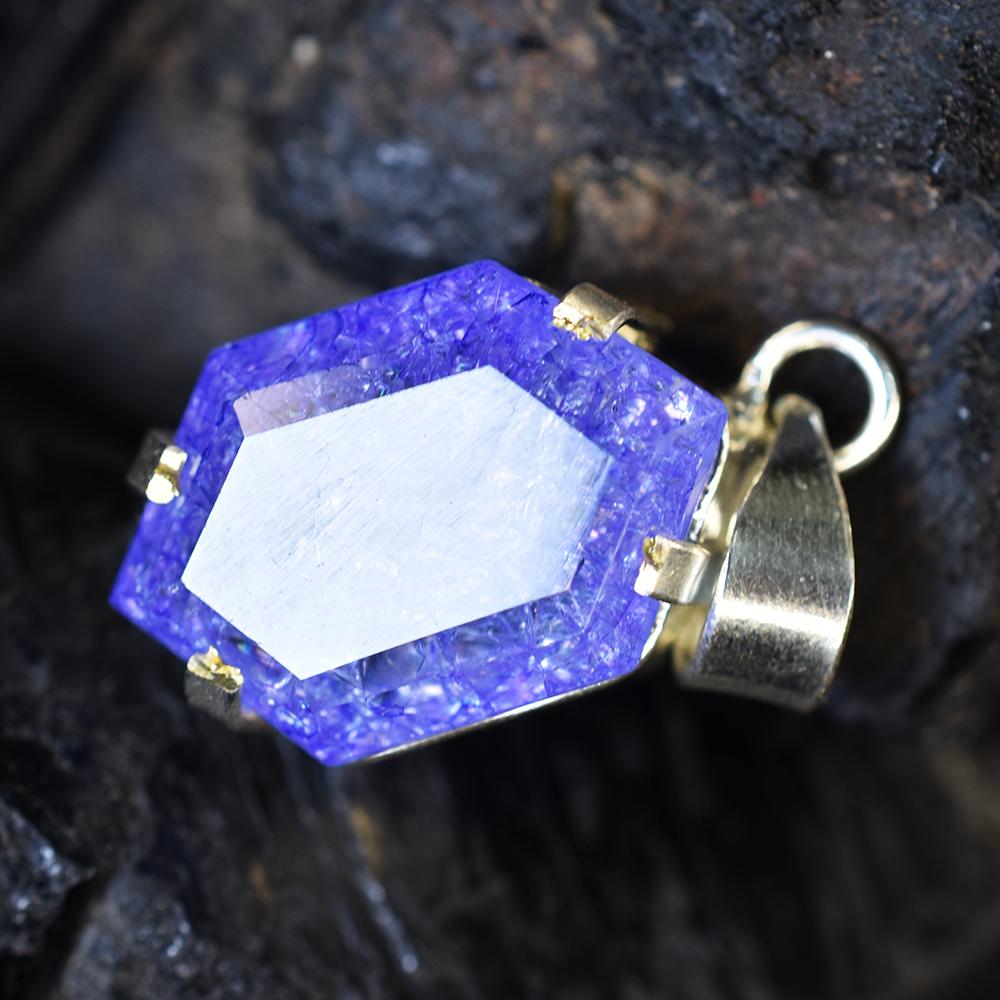 Fancy Cut 925 Sterling Silver 33.90 Ct Natural Sapphire CERTIFIED Gems Pendant MY.PD-178-NS