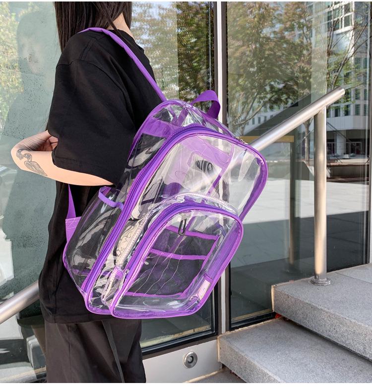 Large Capacity Transparent PVC Backpack for Students