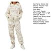 2 Pcs/Set Women Hoodie Pants Suit Printing Long Sleeves Thick Top Elastic Waist Ankle-banded Trousers Sport Fitness Outfit Fall Winter Tracksuit