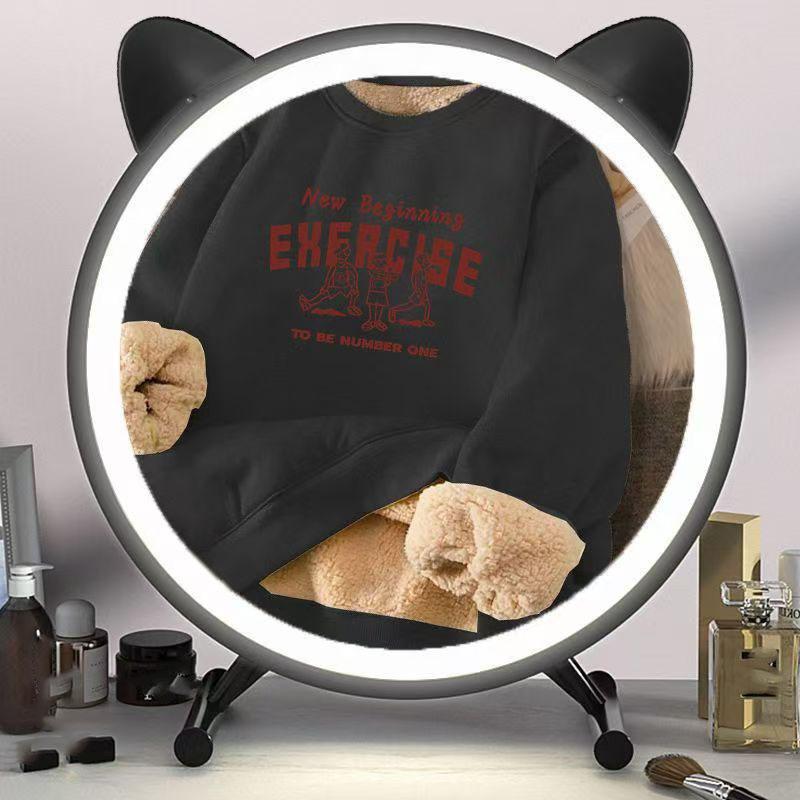 Sweatshirts für Männer und Frauen im Winter. Lockere, mit Buchstaben bedruckte Plüsch-verdickte Kapuzen-Sweatshirts. Warme, verdickte, mit Fleece gefütterte Pullover-Tops.