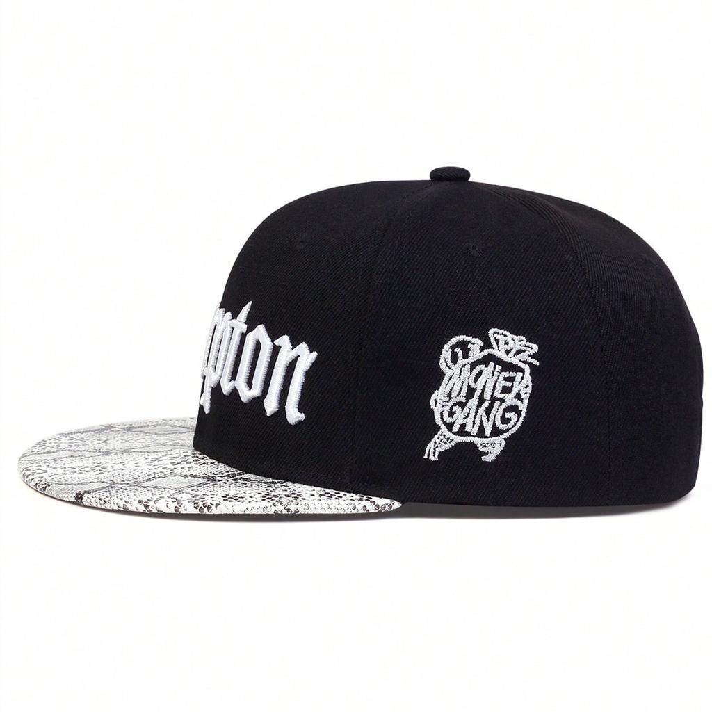 COMPTON Czapka z daszkiem z haftem Hip-hopowa czapka Snapback Płaski daszek Punk Rockowe czapki Modne czapki codzienne