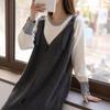 New ArriVAls Open Run V Neck A Line Winter mAternity flAre Knit Dress