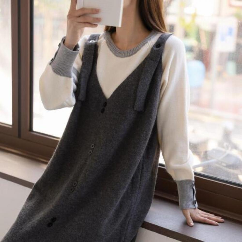 New ArriVAls Open Run V Neck A Line Winter mAternity flAre Knit Dress