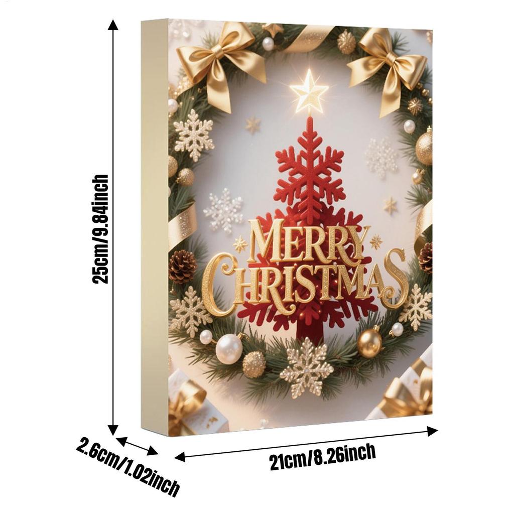 25-Tage-Weihnachts-Schmuck-Adventskalender Ohrringe Halsketten-Set Armband Anhänger Feiertags-Geschenkbox für Frauen Mädchen Valentinstag