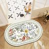 Bathroom absorbent floor mat retro oval non-slip carpet household toilet toilet thickened quick-drying toilet floor mat