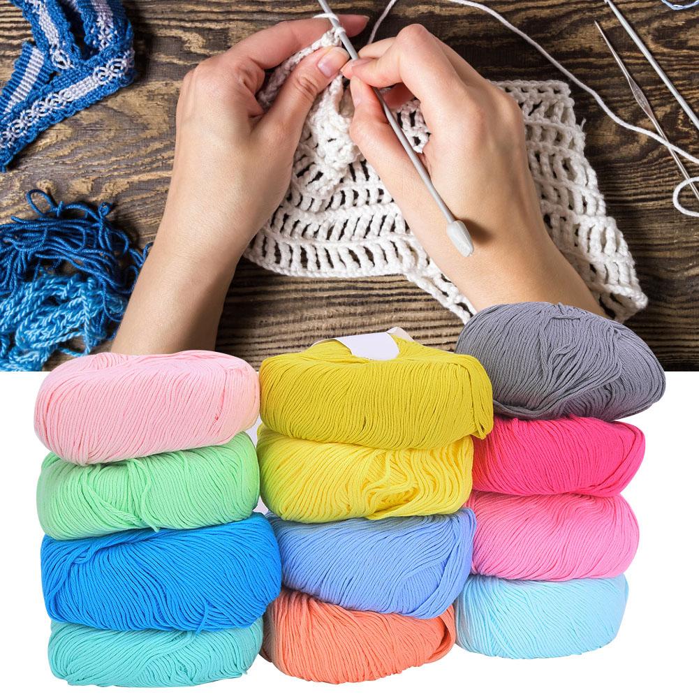 12 Colors Cotton Yarn Crochet Weaving Cotton Thread Soft Warm Baby Yarn
