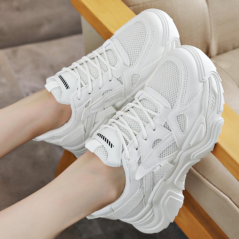 Spring and summer new mesh breathable sports shoes platform casual dad shoes simple 35