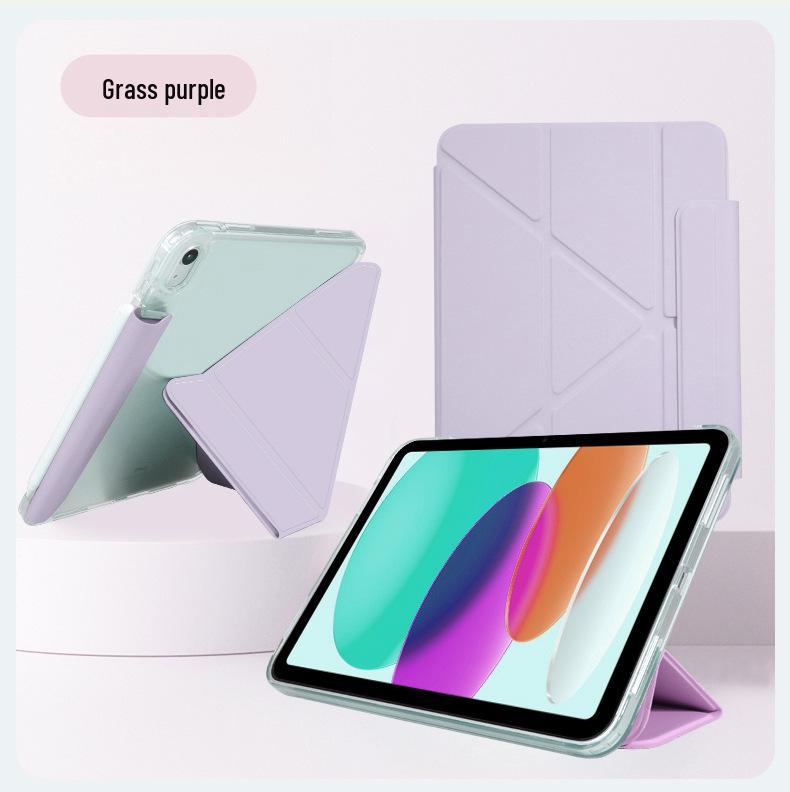 iPad Air 7 Protective Case with Pen Holder, Transparent Y-Fold, for Pro 11/12.9 & 10th Gen