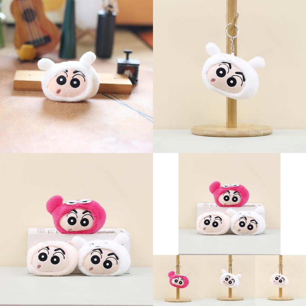 Adorable Shin-chan Plush Keychain Cute Sound-making Toy 8cm Soft Pp Cotton