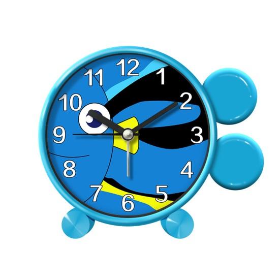 Battery Operated Desk Clock Cartoon Animal Alarm for Students, Non-Ticking Quiet Movement Kids Room Clock, Home Bedroom Small Decorative