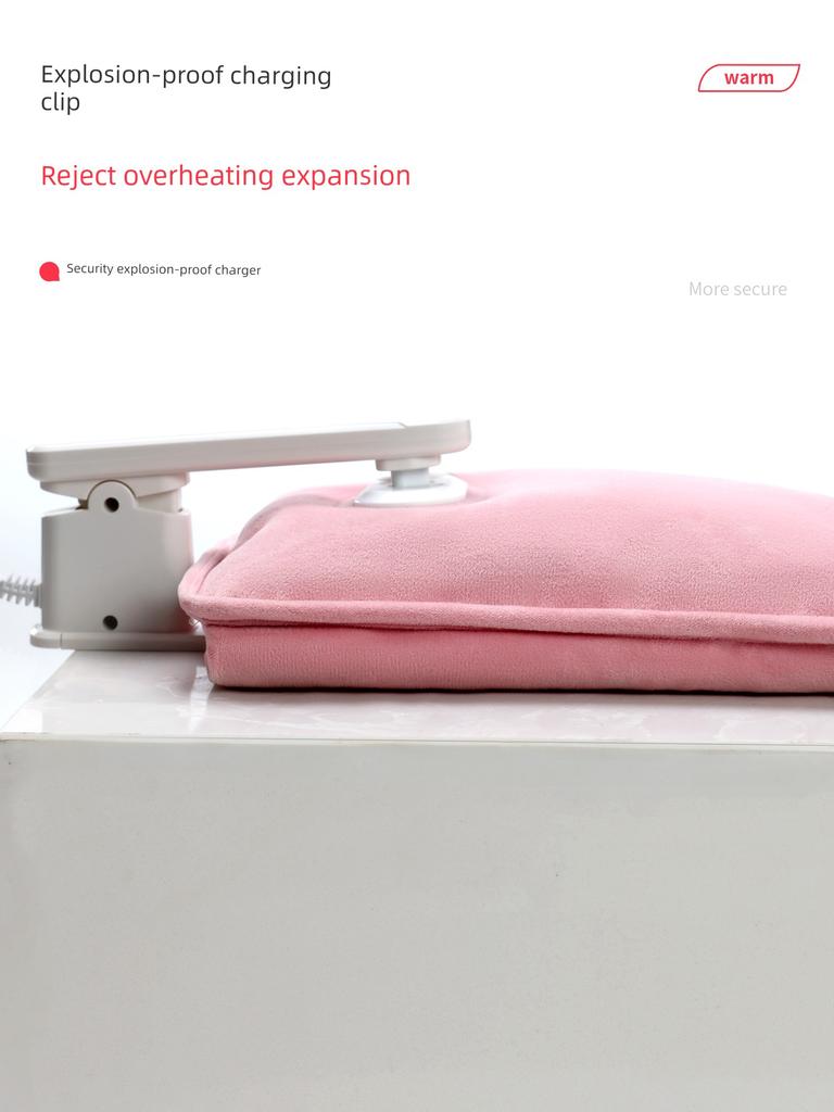 Hot Water Bottle Can Be Used as a Hand Warmer, Rechargeable Hot Water Bag, Electric Heating Pad, Solid Color Short Plush Hand Warmer