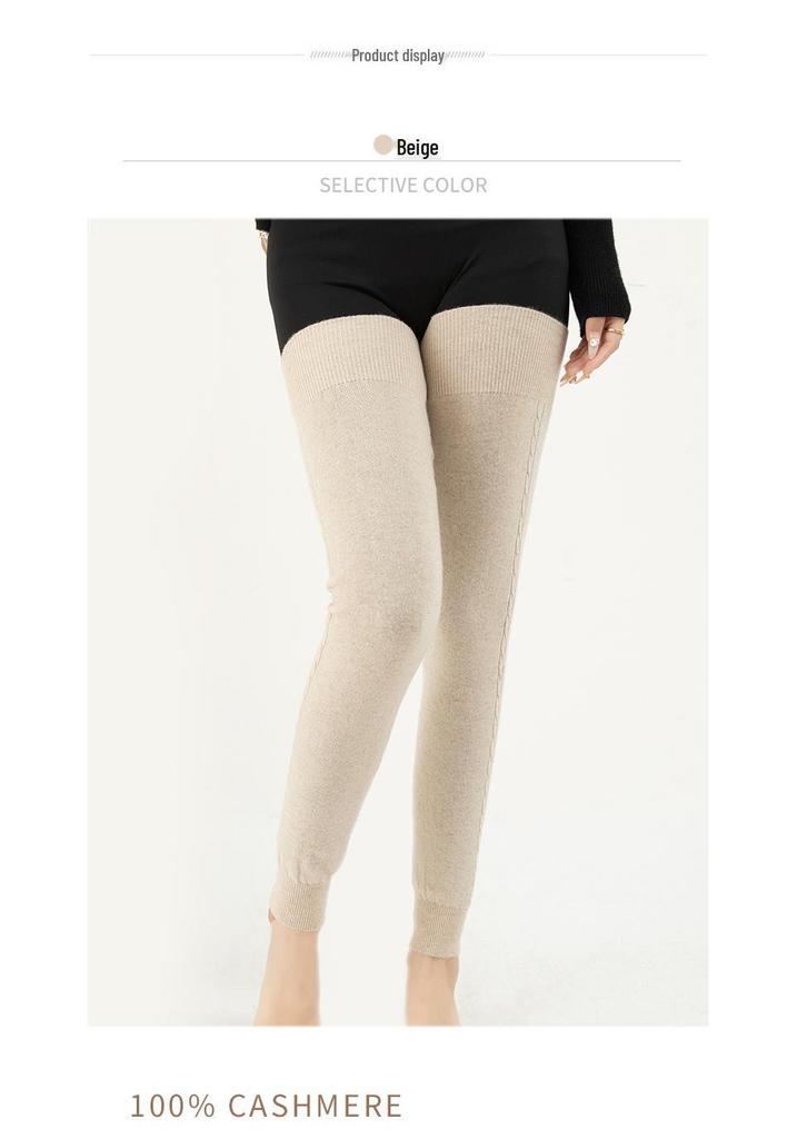 100% Pure Cashmere Women’s Knee Pads: Extended Length, Warm Knit Leg Warmers