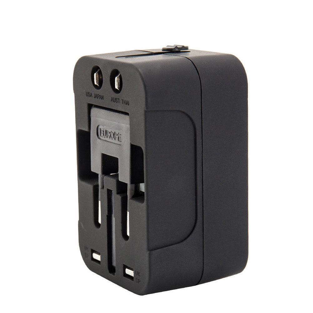 World Wide Universal Travel Adapter US/EU/UK/AU Multi Plug Charger With Dual USB 2 Ports Travel Conversion Socket Plug Converter
