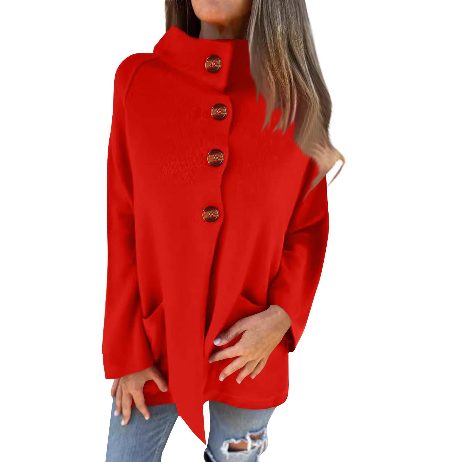 Women s Color Lapel Long Sleeve Casual Versatile Cardigan Knitted Button Jacket XL
