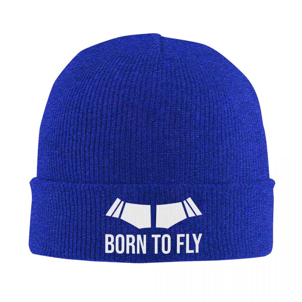 Born To Fly Flugzeugpilot Flieger Warme Strickmütze Winter Strickmütze Mütze Beanie Hip Hop Kappen für Unisex