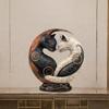 Black and white contrast art desktop decor, unique resin statue desktop decoration, suitable for home office decoration, A0KF