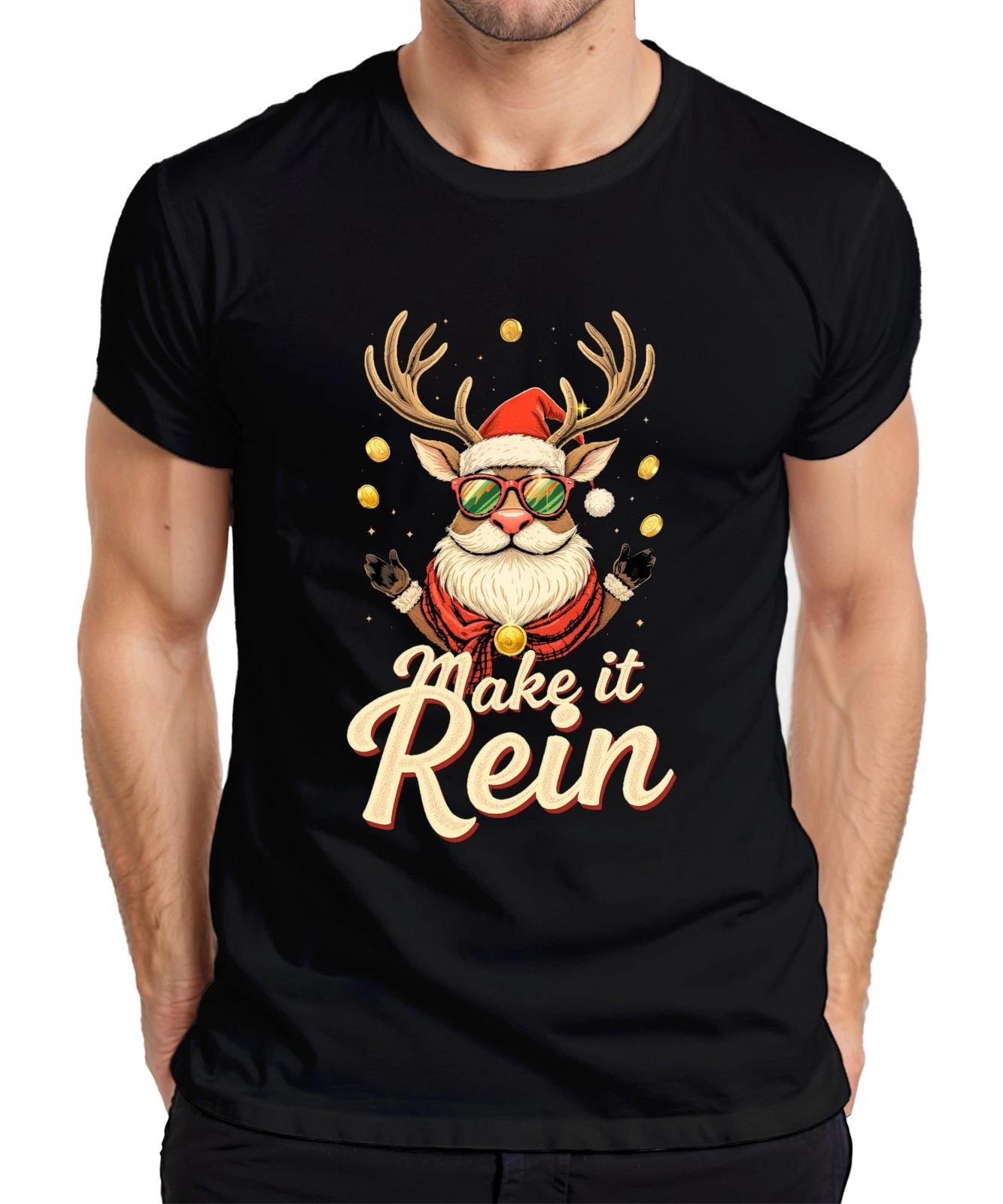 Make it Rein Weihnachtsrentier Sonnenbrille Bart lustig Retro Herren T-Shirt XXL