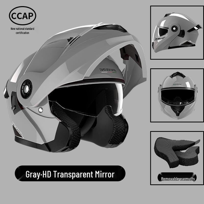 Unisex All-Season Open-Face Helmet for Electric Scooter Motorcycle - Warm for Autumn/Winter Certified National Standard