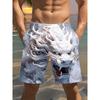 Men's Stylish Printed Beach Shorts with 3D Dragon Pattern Print