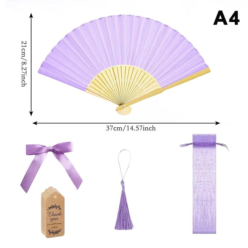Portable Paper Folding Hand Fans Bamboo Ribs Foldable Handheld Fans For Wedding Party Favors Summer Cooling Crafts Projects