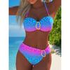 Nouveau Maillot de Bain Bikini Séparé Mode Femme Haut de Bain Sexy Tube Top Couleur Unie Style Européen et Américain
