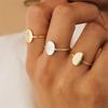 eManco Women's Gold-Plated Stainless Steel Geometric Oval Ring