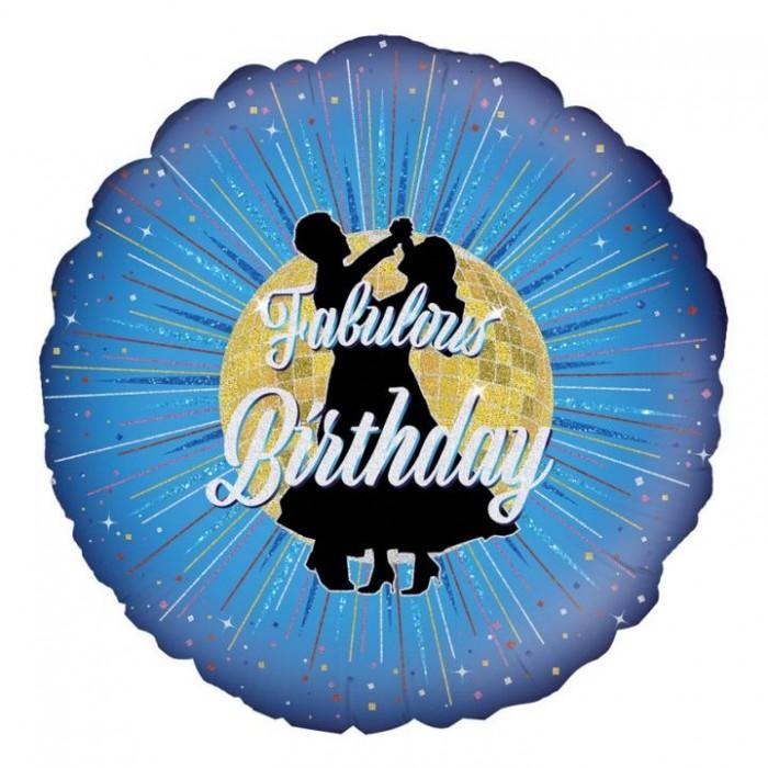 Oaktree Balão holográfico de aniversário fabuloso One Size ouro/azul