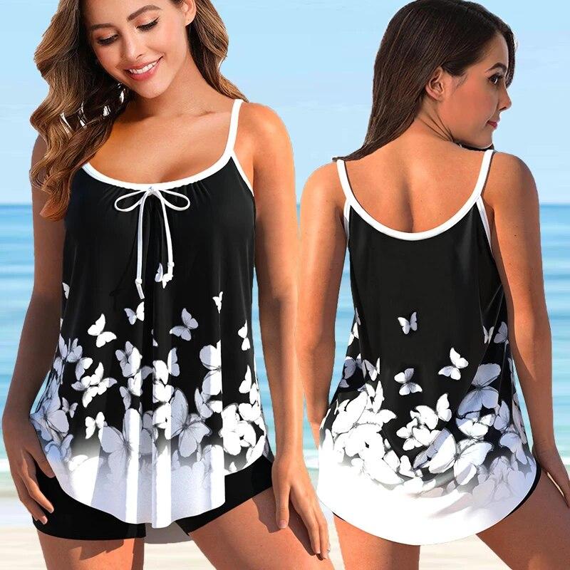 

2024 женские спортивные купальники танкини, комплект из 2 предметов, купальник большого размера, бикини из 2 предметов с принтом, большой бюст, купальные костюмы с мягкой подкладкой в ​​виде фруктов 5XL