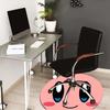 1pc Pink round character with big eyes and rosy cheeks. Round carpet, Made of Polyester,Perfect for Decorating Office Chairs, Living Rooms,fplt296