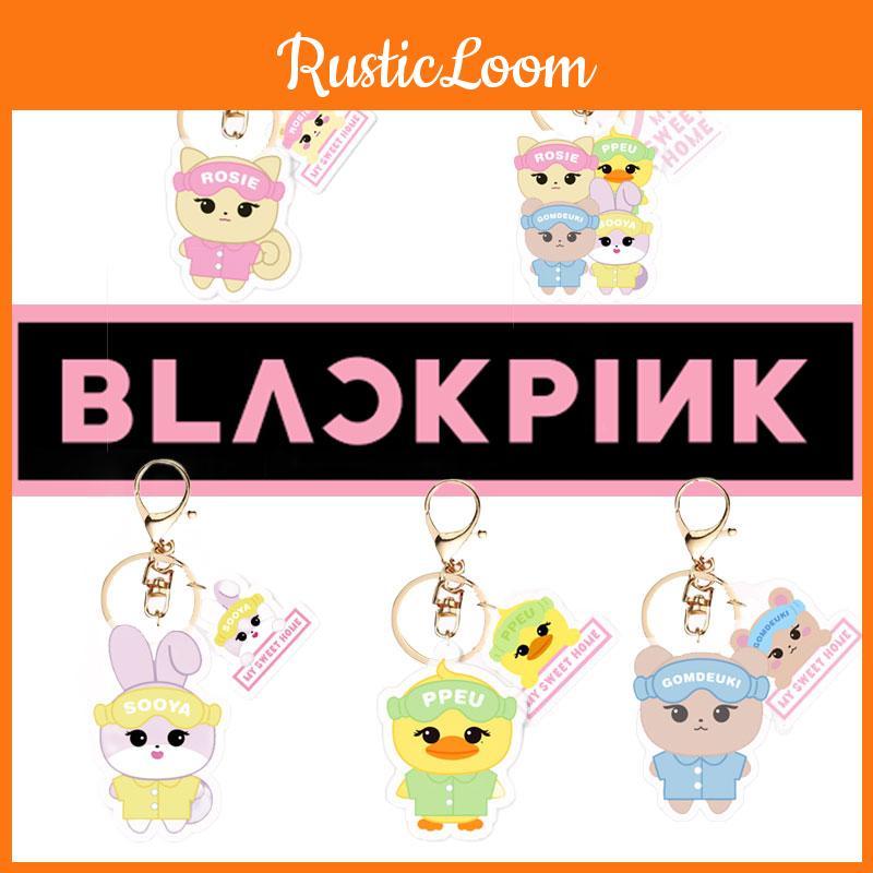 Blackpink Cartoon Character Acrylic Keychain Keyring Backpack Decoration 5cm Height