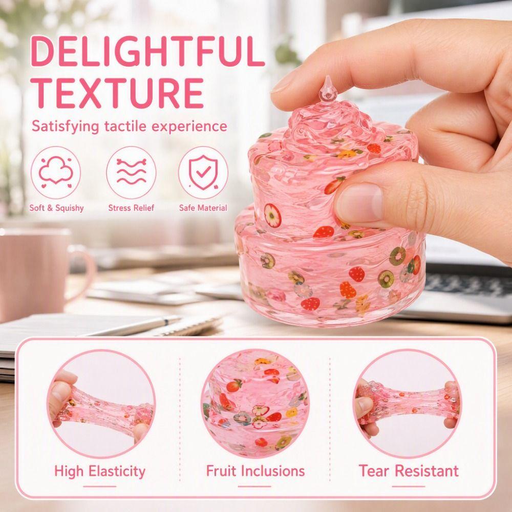 Creative Stress Relief Pinch TPR Christmas Squishy Toy Santa Claus Cake Squeeze Toy Christmas
