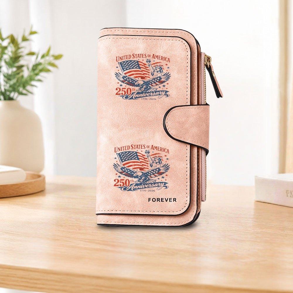 American commemorative edition long zipper wallet large capacity card holder unisex clutch bag stylish zippered coin purse perfect for daily commute