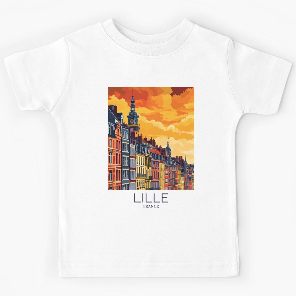 A Pop Art Travel Print of Lille - France Kids T-Shirt 130