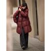 XWI Women's Puffy Hooded Mid-Length 90% White Duck Down Jacket