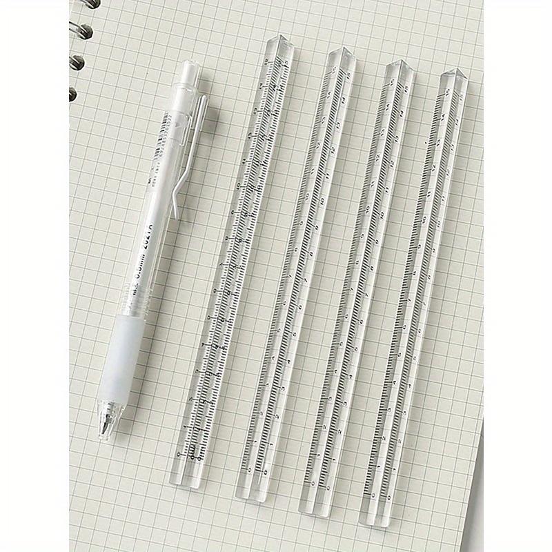 Transparent Triangle Ruler, Cute Multifunctional Unmarked Student Stationery Scale Tool Back To School