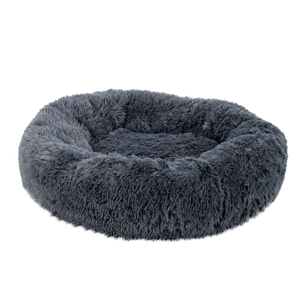 round plush dog bed