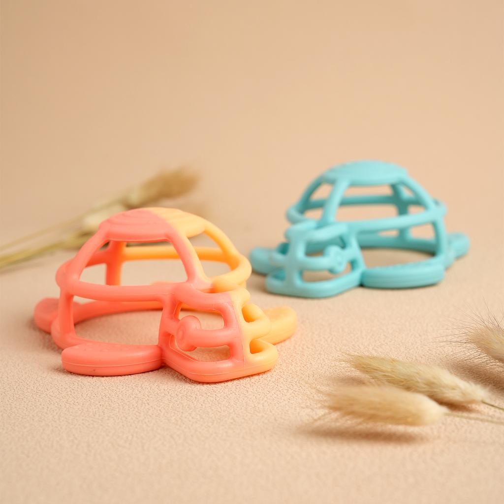 Color Kids 1PCS Turtle Silicone Teether Baby Chewing Toy Infant Teething Relief BPA Free Safe Nursing Sensory Toy 0-12 Months