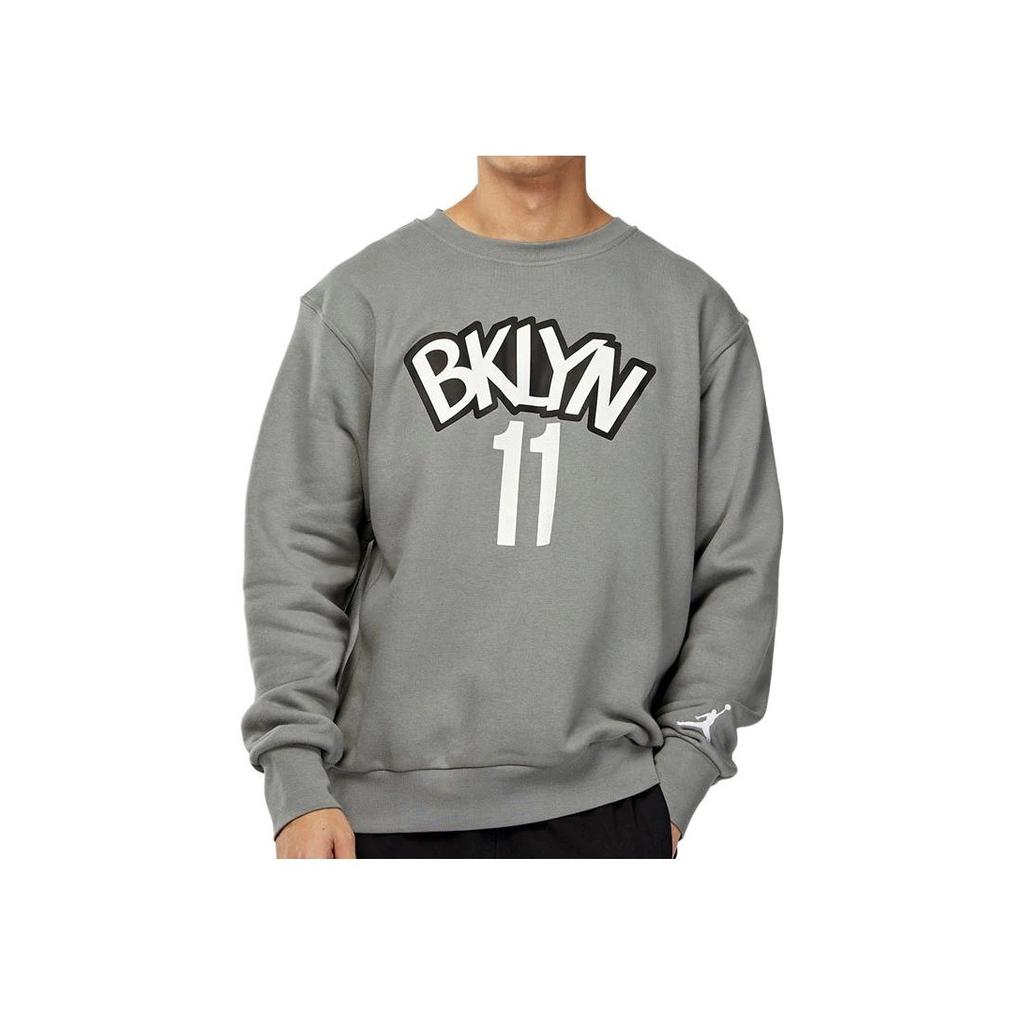 Jordan Brooklyn Nets Crew Neck Sweatshirt Men Tops Dark-Steel-Grey CN1035-002