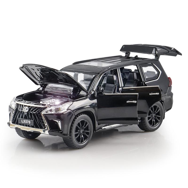 Toyota Lexus LX570 SUV Mare de Teren Simulare Diecast & Vehicule de Jucărie Sunete & Lumină Mașină cu Tracțiune:32 Model de colecție din aliaj