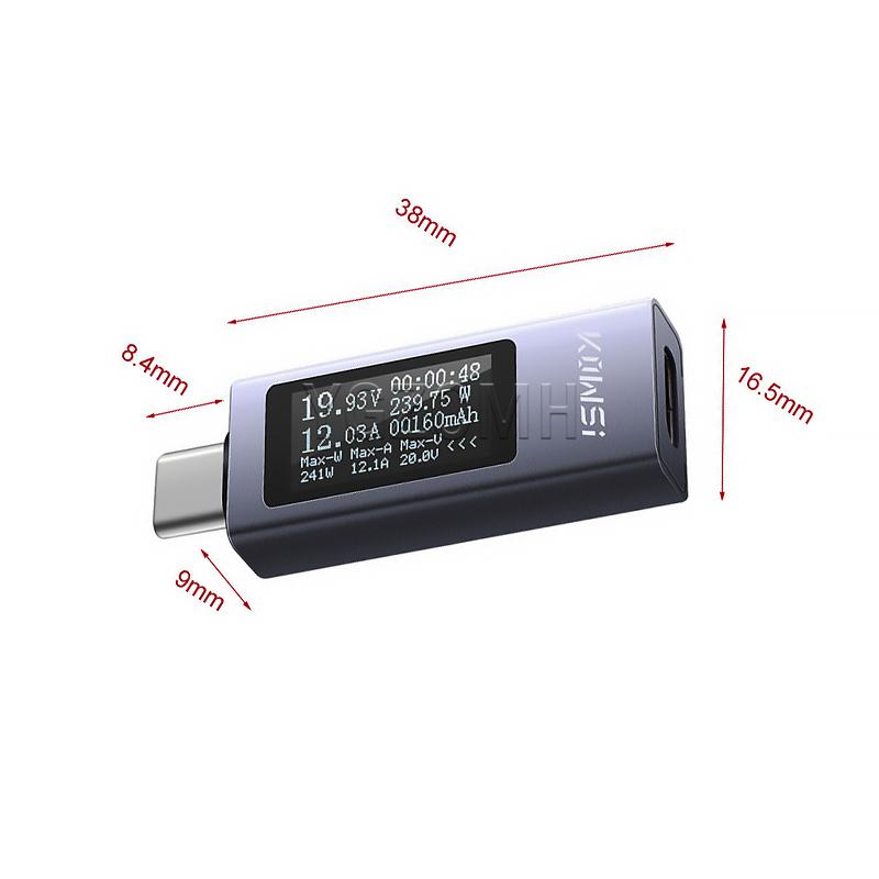 USB / Type-c Tester Multi-function Digital Display DC Voltage Ammeter Power Meter Mobile Power Charger Indicator