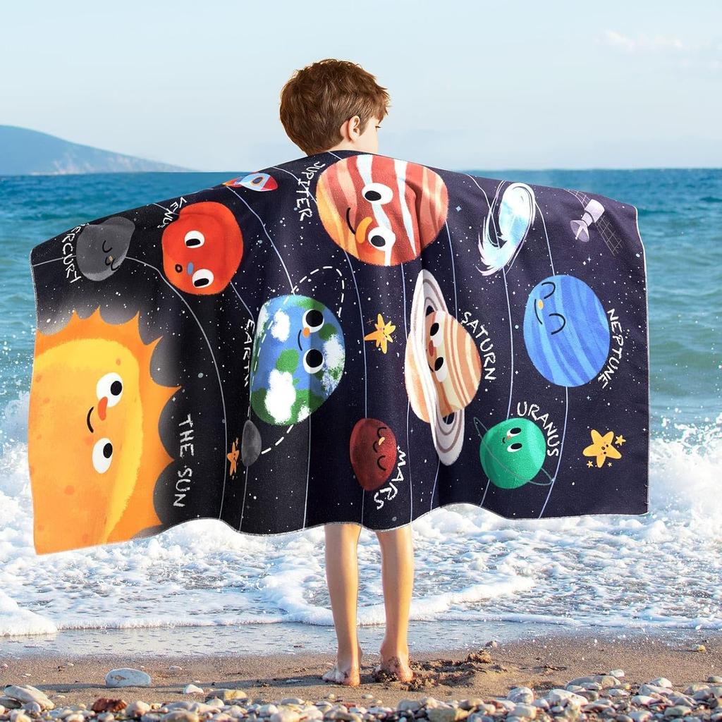 Magic Mermaid Beach Towel for Girls, Colorful Ocean Princess Art Quick-Dry Sand-Free Microfiber Bath Towel for Pool and Travel
