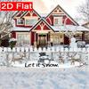 Let It Snow Snowman Banner, Winter Holiday Celebration Design, Polyester Outdoor Garden Porch Fence Wall Christmas New Year Party Decoration