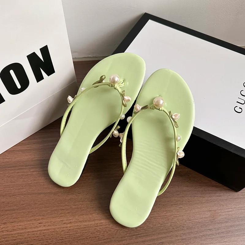 

Fashion Clip Toe Women Slippers Flats Casual Shoes Cozy Dress Walking Woman Sandals 2025 Summer Fashion Flip Flops Mujer De Zapatillas 40 светло-зеленый