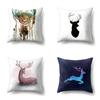 Polyester Pillowcase Automobile Decoration Home Printed Deer Pillowcase Waist Cushion Cover Car Cushion Head Cushion Cover