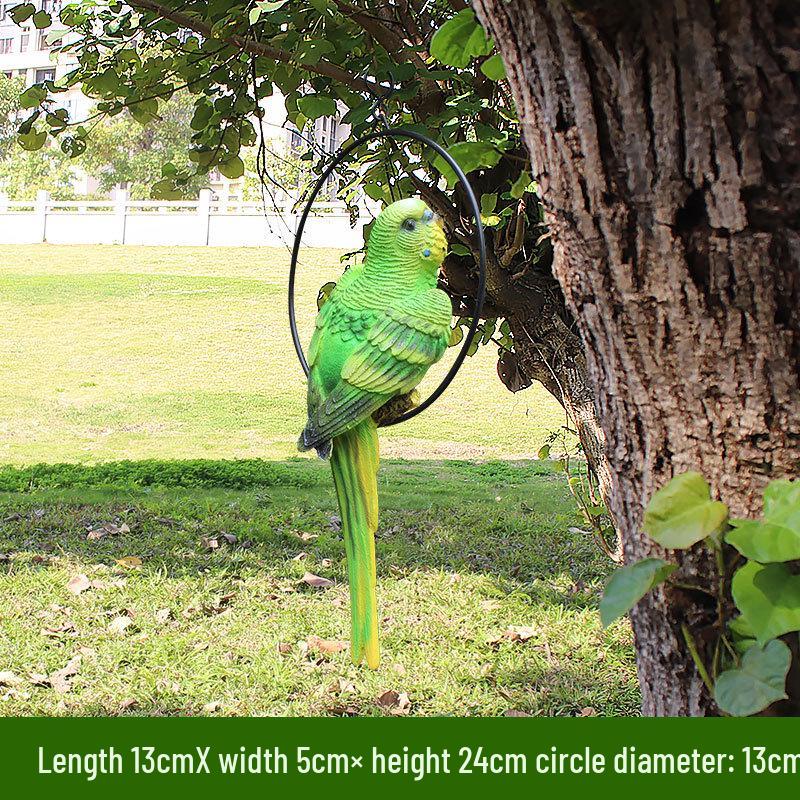 Parrot Tree Decoration: Cross-border Bird Model Resin Ornament for Courtyard