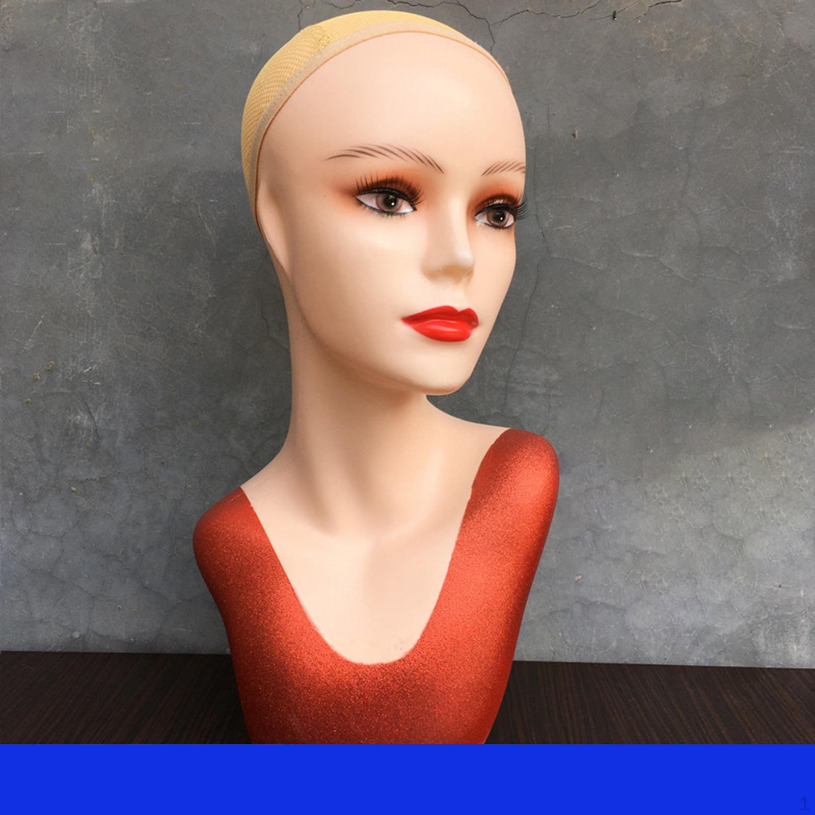 

Жіноча лиса манекенна голова Макіяж 21,26 дюйма Міцна багатофункціональна гладка для намиста Шиньони Капелюхи