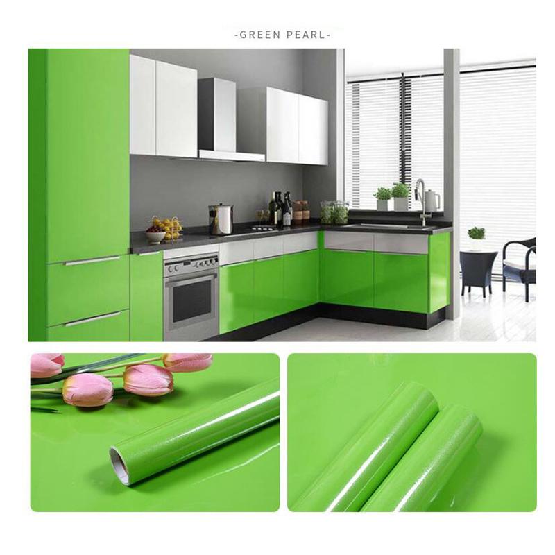 Thicken PVC Stoving Varnish DIY Self Adhesive WallPaper Furniture Renovation Stickers Kitchen Waterproof  Decorative Film