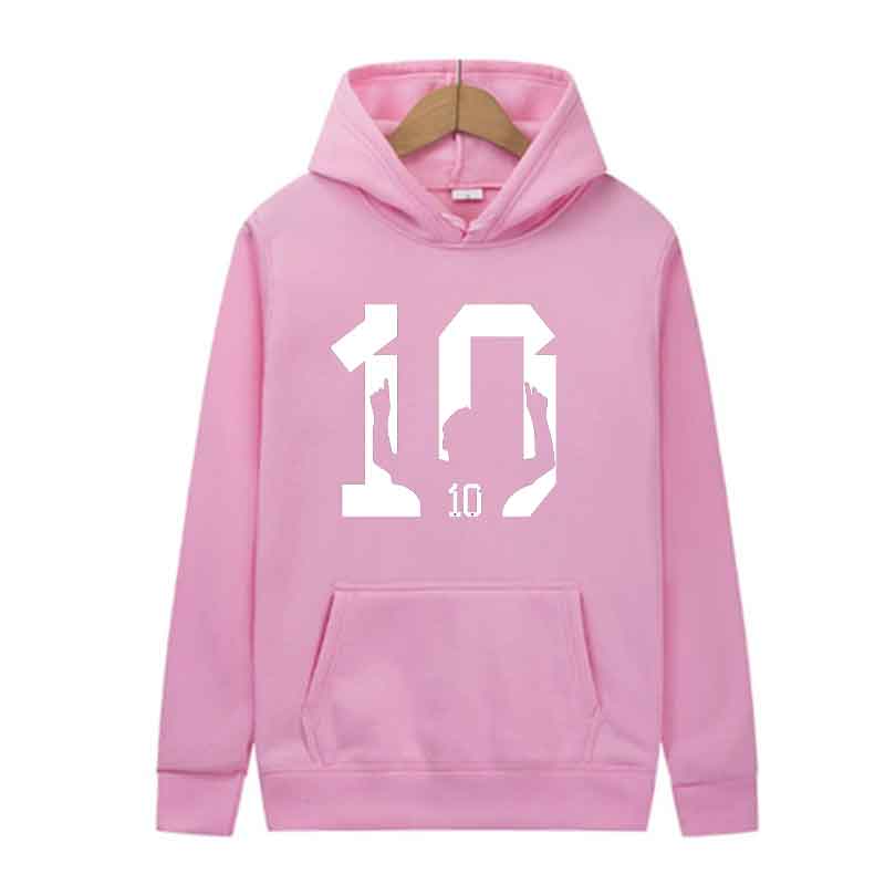 Harajuku Print Football player Number 10 Hooded Top Men's Women Vintage Sweatshirts Streetwear Spring Autumn Y2K Clothing