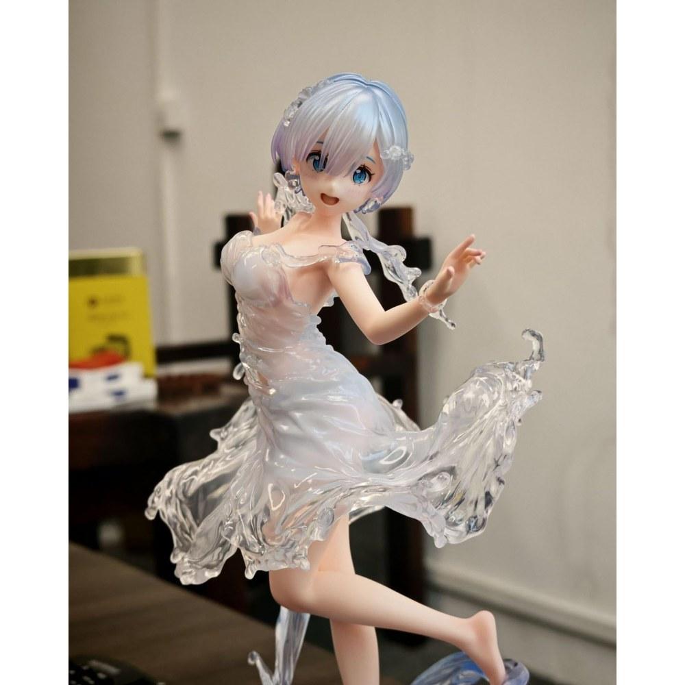 YAORUI Re:Zero Rem Aqua Dress 1/7 Scale Figure with Interchangeable Faces Pre-painted ABS PVC Decoration Birthday Gift Desktop Ornament